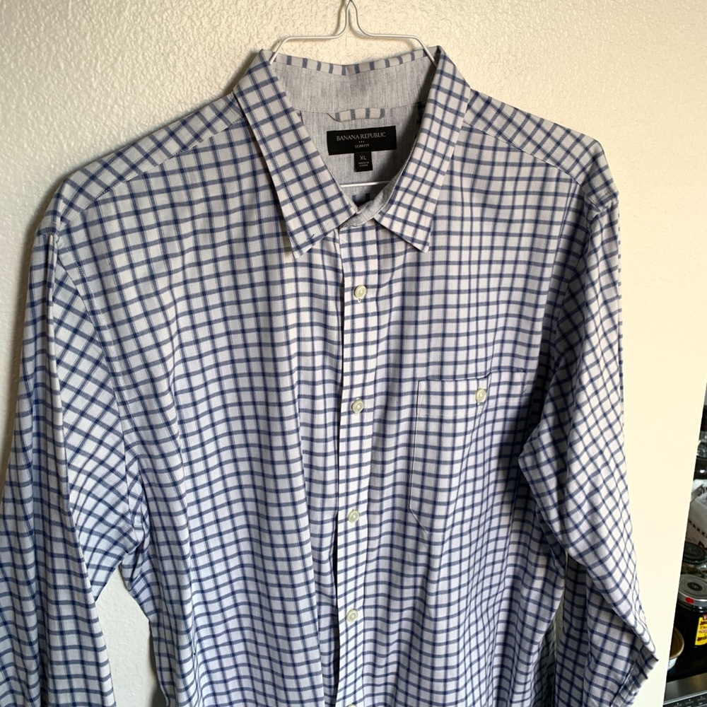 Banana Republic Windowpane Slim Fit Button Down